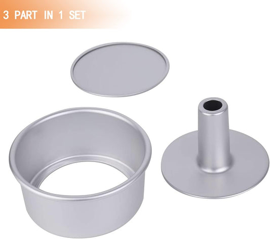 6 Inch Angel Food Cake Pan with Removable Bottom, Aluminum Round Tube Pan Chiffon Cake Mold Baking Tin V1259-DP01-F-109