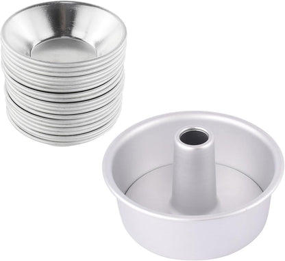 Cake Molds for Baking Bundle, 6 Inch Angel Food Cake Pan with Removable Bottom & 20Pcs Mini Tart Pans V1259-DP01-F-111