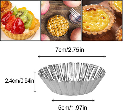 Cake Molds for Baking Bundle, 6 Inch Angel Food Cake Pan & 20pcs Egg Tart Molds V1259-DP01-F-112
