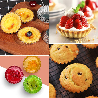 Cake Molds for Baking Bundle, 6 Inch Angel Food Cake Pan & 20pcs Egg Tart Molds V1259-DP01-F-112