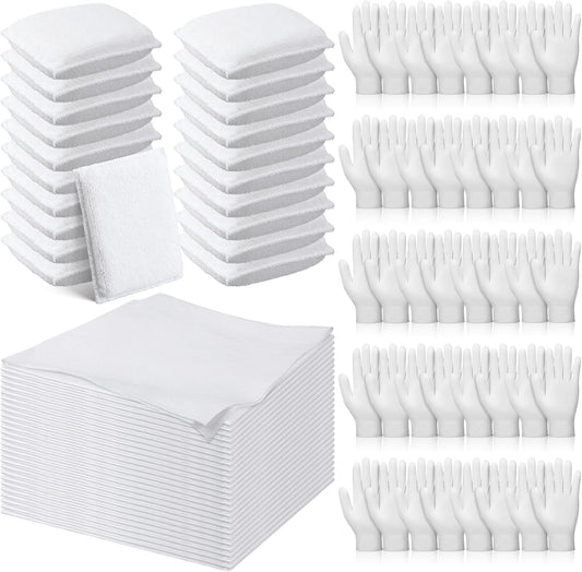 60 Pcs Wood Staining Applicator Kit Include Microfiber Sponge Applicator Pads Cotton Lint Free Cloth V1259-DP01-F-121