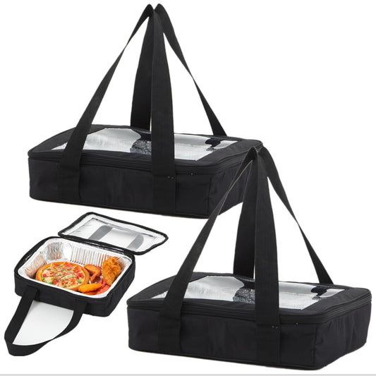 2 Pcs Foil Pan Carrier with Lid, Oxford Cloth Foil Pan Holder with Handle for Hot or Cold Food, Fits 9" x 13" V1259-DP01-F-124