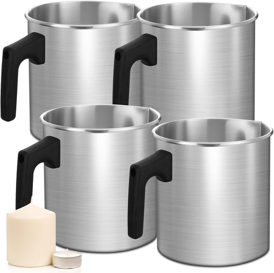 Ziliny 4 Pcs Candle Making Pouring Pot Wax Pouring Pitcher with Dripless Spout and Heat Resisting Handle V1259-DP01-F-130