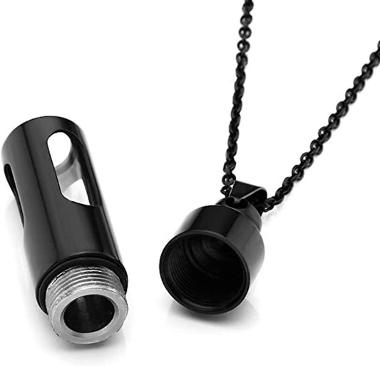 Portable Stainless Steel Glass Container Tube Urn Keepsake Cremation Ashes Memorial Pendant for Men Women V1259-DP01-F-144