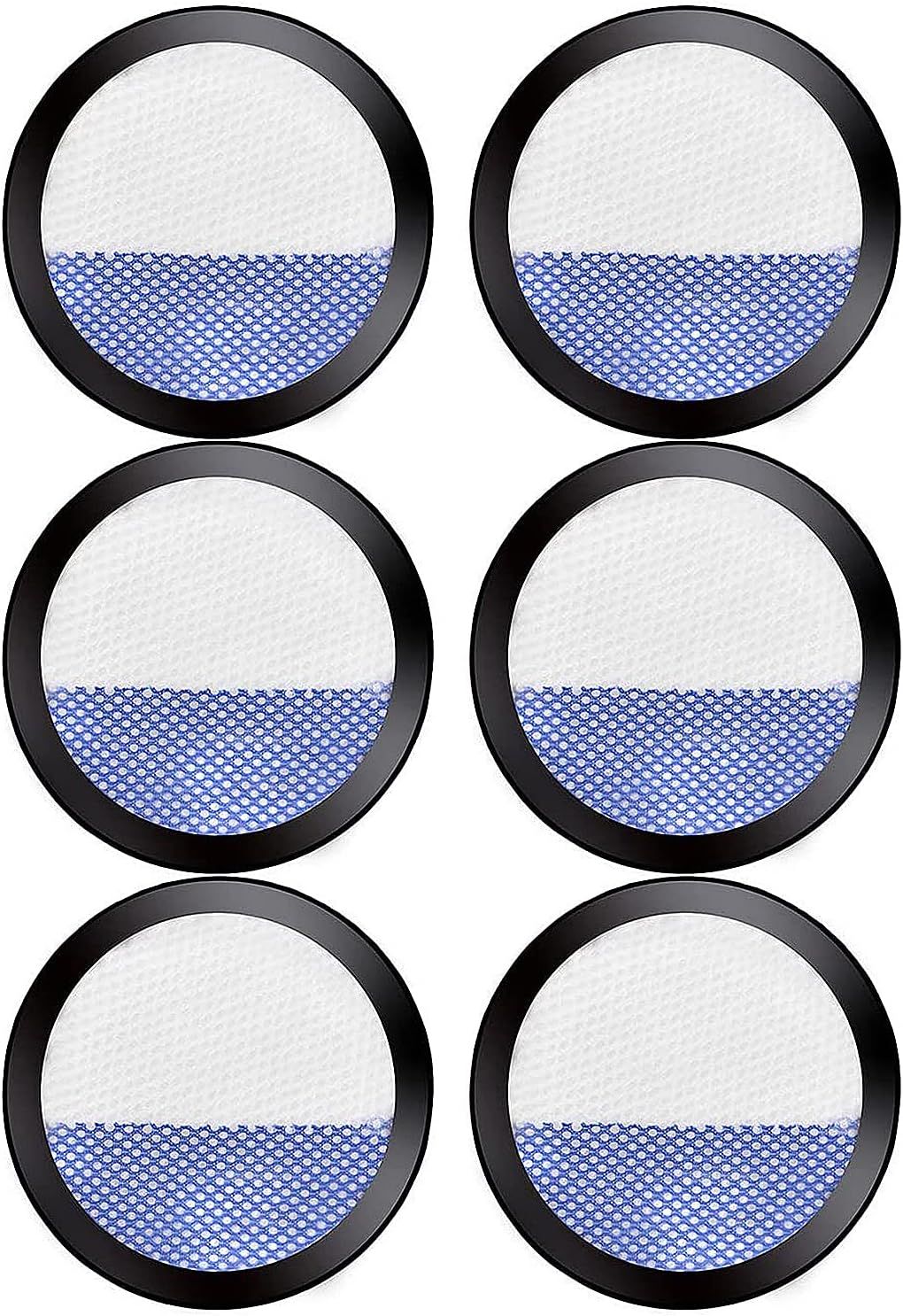 6 Pack Replacement ilters or Eureka RapidClean Pro Cordless Stick Vacuum Cleaner NEC180 NEC185 NEC186 NEC190 V1259-DP01-F-156