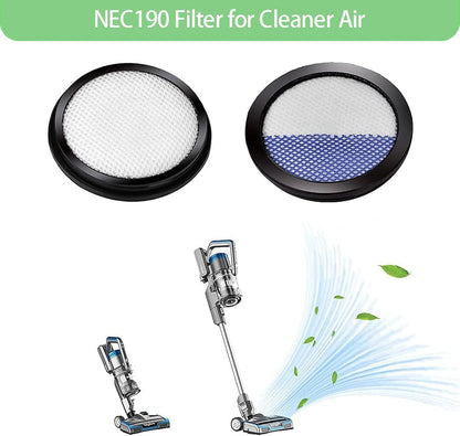 6 Pack Replacement ilters or Eureka RapidClean Pro Cordless Stick Vacuum Cleaner NEC180 NEC185 NEC186 NEC190 V1259-DP01-F-156