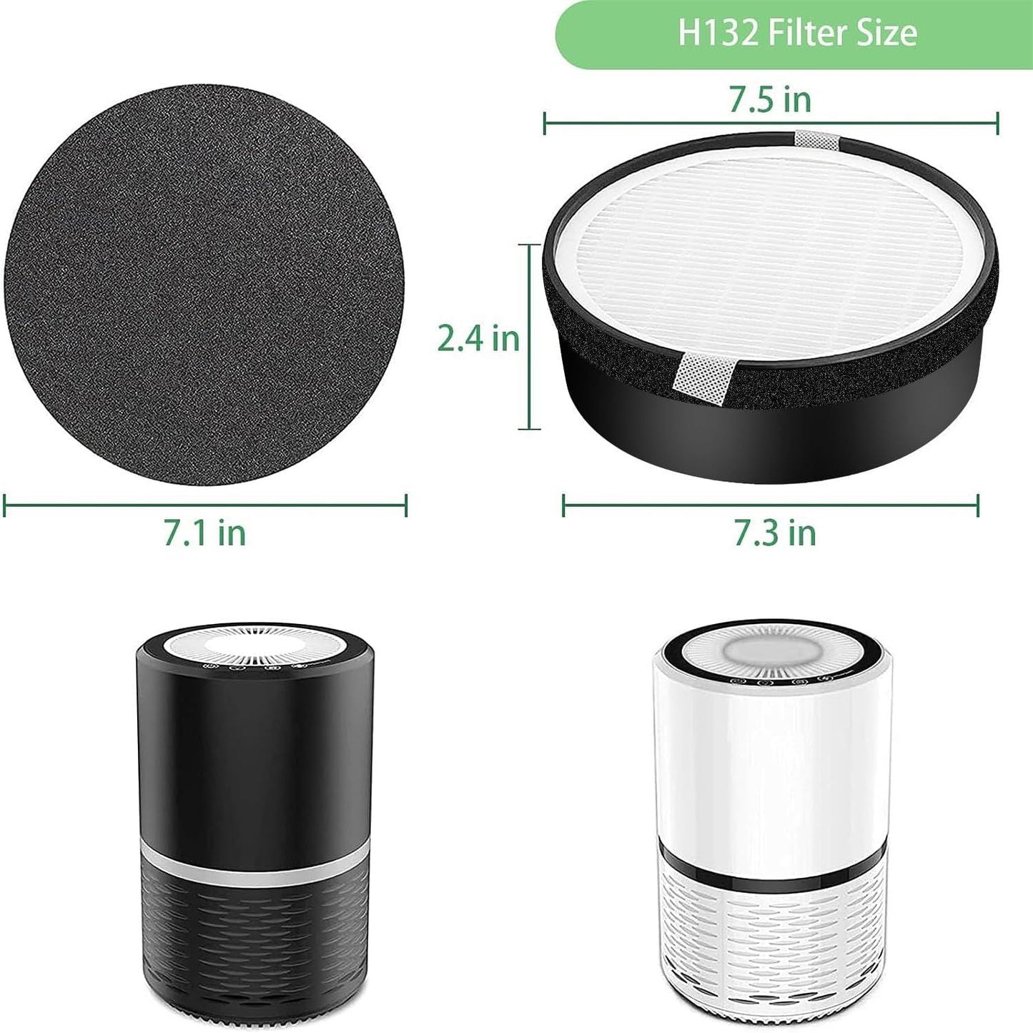 or LEVOIT LV-H132 Replacement ilters, Compatible with LV-H132 3-in-1 Nylon Pre-ilter, High-Eiciency Activated V1259-DP01-F-158
