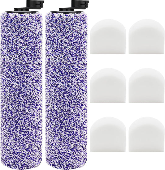 8 Pack Brush Roller and ilter Replacement or Shark WD201 Vacuum - Washable oam ilters or WD100, WD101, V1259-DP01-F-160