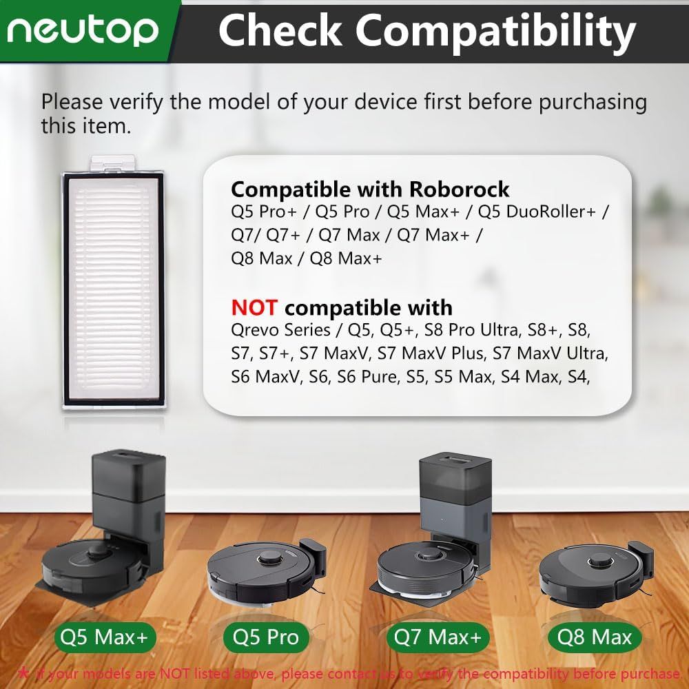 Replacement ilters Compatible with Q5 Pro/Pro+/Max +, Q5 DuoRoller+, Q7, Q7+, Q7 Max/Max+, Q8 Max/Max+, Robot V1259-DP01-F-181