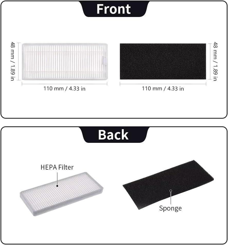 Replacement Parts Compatible with euy RoboVac 11S, 15T, 30, 30C, 15C, 12, 25C, 35C Accessories with 2 Main V1259-DP01-F-195