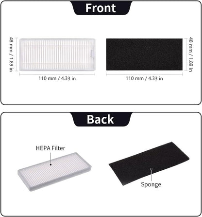 Replacement Parts Compatible with euy RoboVac 11S, 15T, 30, 30C, 15C, 12, 25C, 35C Accessories with 2 Main V1259-DP01-F-195