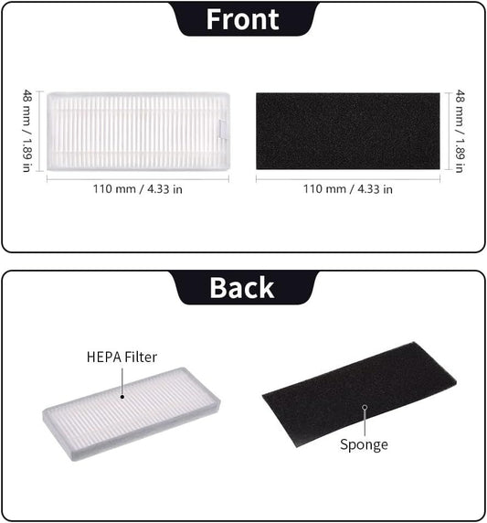 Replacement Parts Compatible with euy RoboVac 11S, 15T, 30, 30C, 15C, 12, 25C, 35C Accessories with 2 Main V1259-DP01-F-195