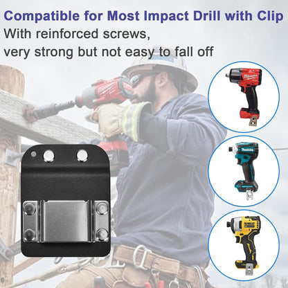 iGuerburn Drill Belt Holder & Hammer Holder Loop Clip on 2" Tool Belt for Impact Driver Drill Gun Nailer Rip V1259-DP01-F-2
