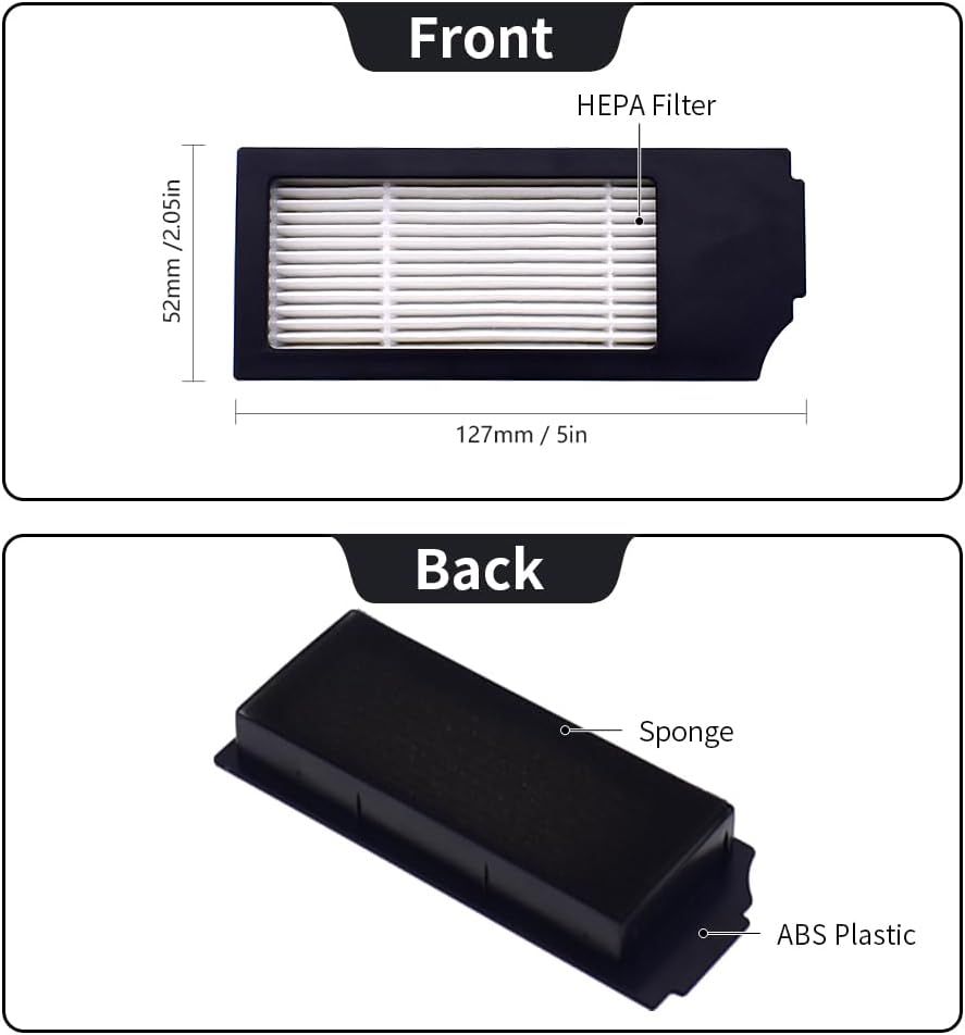 Replacement Parts Compatible with Ecovacs Deebot X1 Plus/Turbo/Omni, T10 Plus/Omni, Robot Vacuum Accessories V1259-DP01-F-203