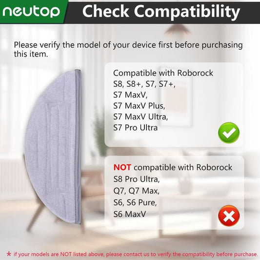 Mop Cloths Pads, Compatible with S8, S8+, S7, S7+, S7 MaxV Plus/MaxV Ultra/Pro Ultra, Robot Vacuum Cleaners, V1259-DP01-F-205