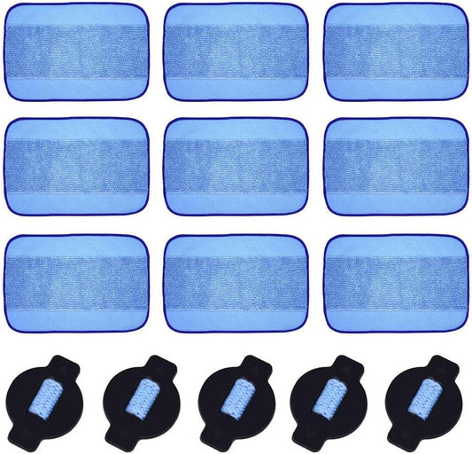 Microiber Washable Wet Mopping Cloths Pads Water Wick Caps Kit Replacement Compatible with iRobot Braava 320 V1259-DP01-F-206