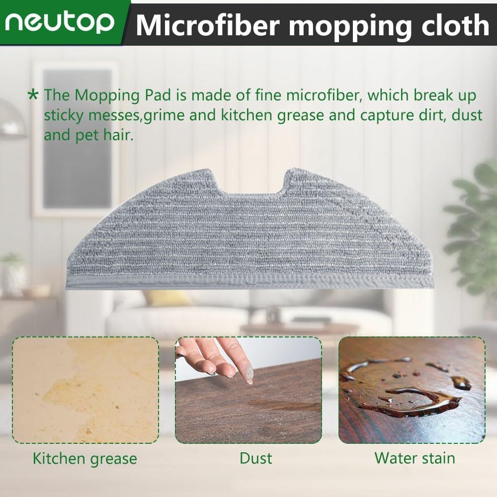 Replacement Washable Mopping Cloth Mop Pads Compatible with euy RoboVac G30/G20/G10 Hybrid, Robot Vacuums V1259-DP01-F-211