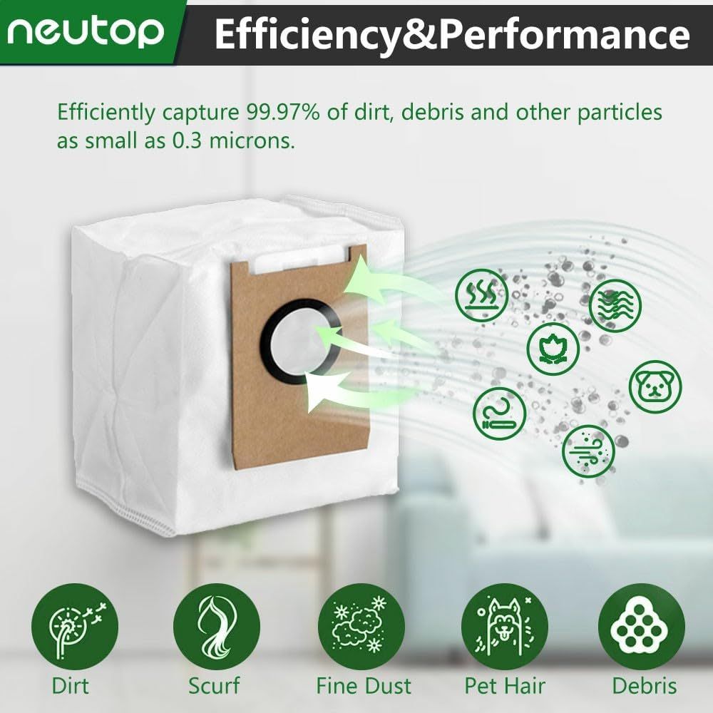 Replacement Dust Bags Compatible with euy E20, Robot Vacuum Parts Accessories Disposable Bags, 12-Pack. V1259-DP01-F-212