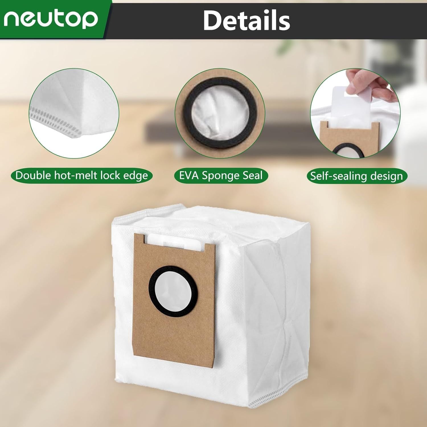 Replacement Dust Bags Compatible with euy E20, Robot Vacuum Parts Accessories Disposable Bags, 12-Pack. V1259-DP01-F-212
