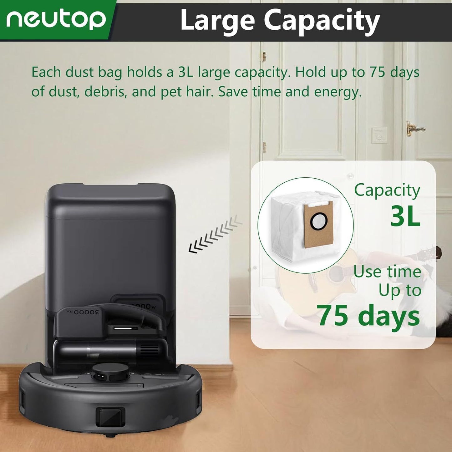Replacement Dust Bags Compatible with euy E20, Robot Vacuum Parts Accessories Disposable Bags, 12-Pack. V1259-DP01-F-212