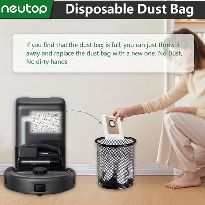 Replacement Dust Bags Compatible with euy E20, Robot Vacuum Parts Accessories Disposable Bags, 12-Pack. V1259-DP01-F-212