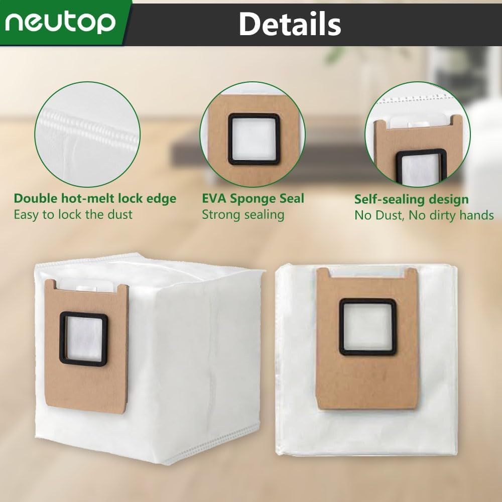 Replacement Dust Bags Compatible with euy E25/ E28/ C28, Robot Vacuum Parts Accessories Disposable Bags, V1259-DP01-F-213