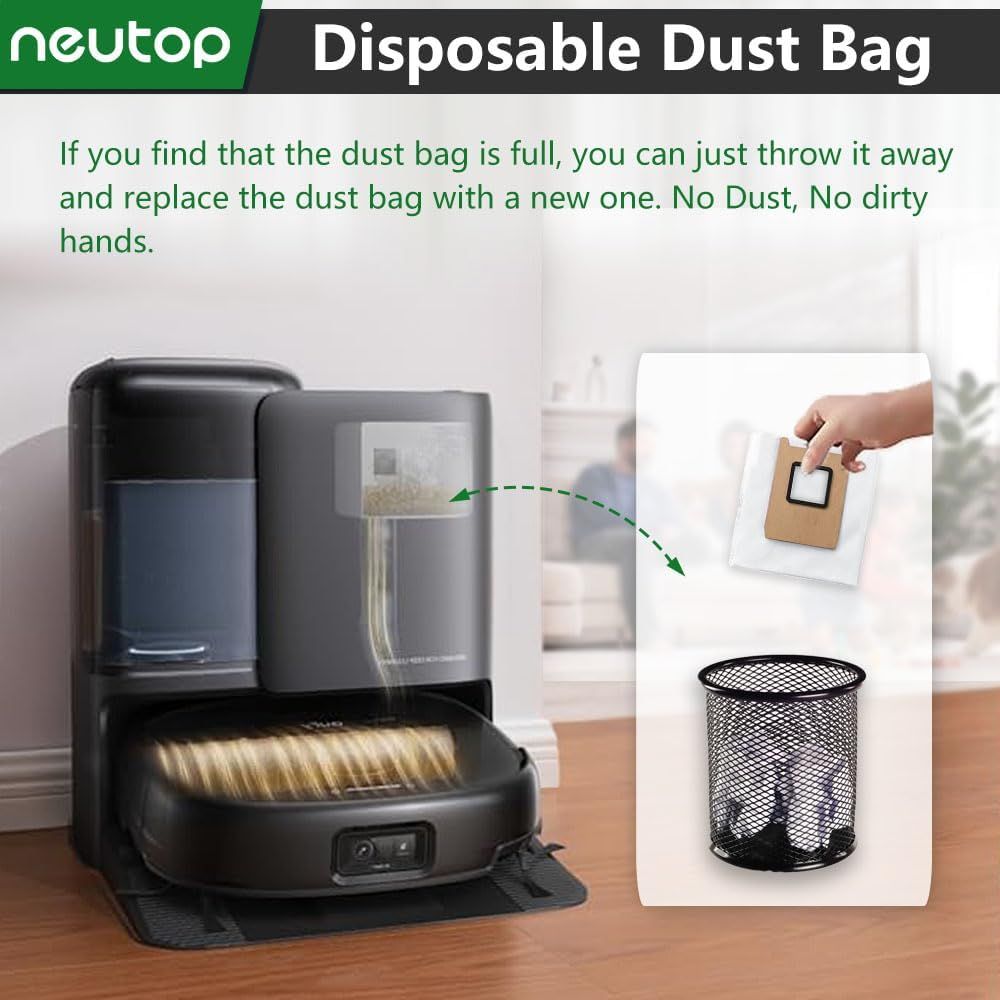 Replacement Dust Bags Compatible with euy E25/ E28/ C28, Robot Vacuum Parts Accessories Disposable Bags, V1259-DP01-F-213