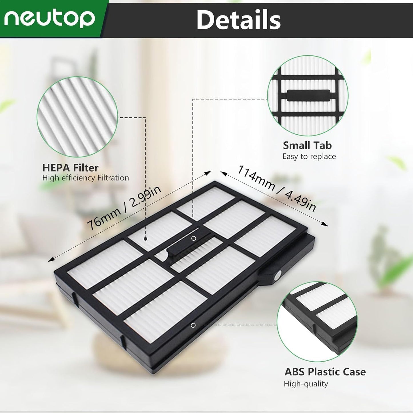 Replacement HEPA ilters Compatible with euy E28 E25 (New Version) Robot Vacuums Parts High-Eiency ilter V1259-DP01-F-214