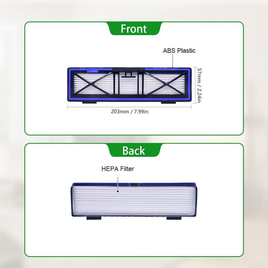 Blue Replacement H12 HEPA ilters Compatible with Neato D10, D9, D8, D7, D6, D5, D4, D3, Robotic Vacuum V1259-DP01-F-220