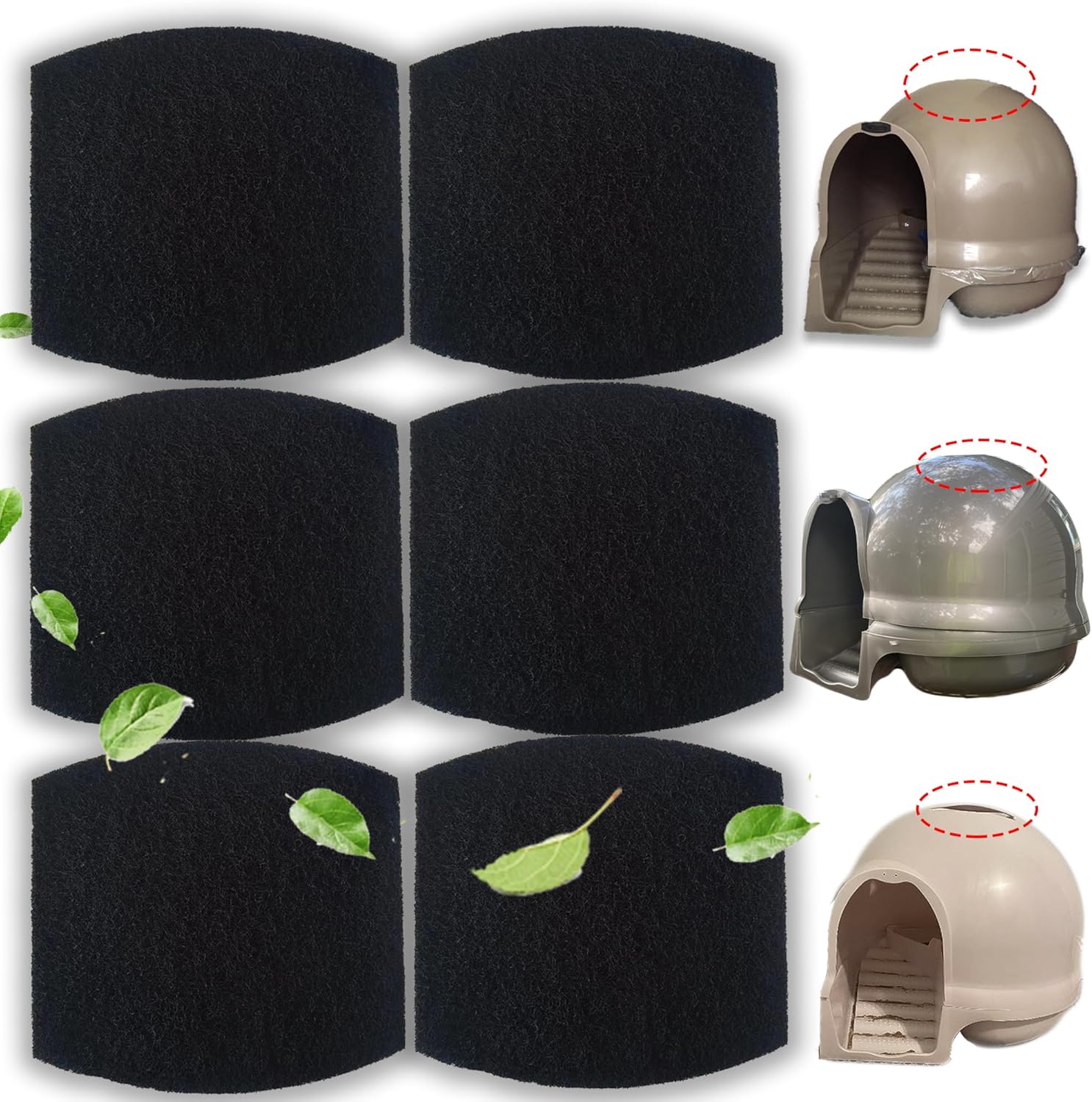 Carbon Filters Compatible with Petmate Booda Clean Step Cat Litter Box - Thickened and Durable Activated V1259-DP01-F-24