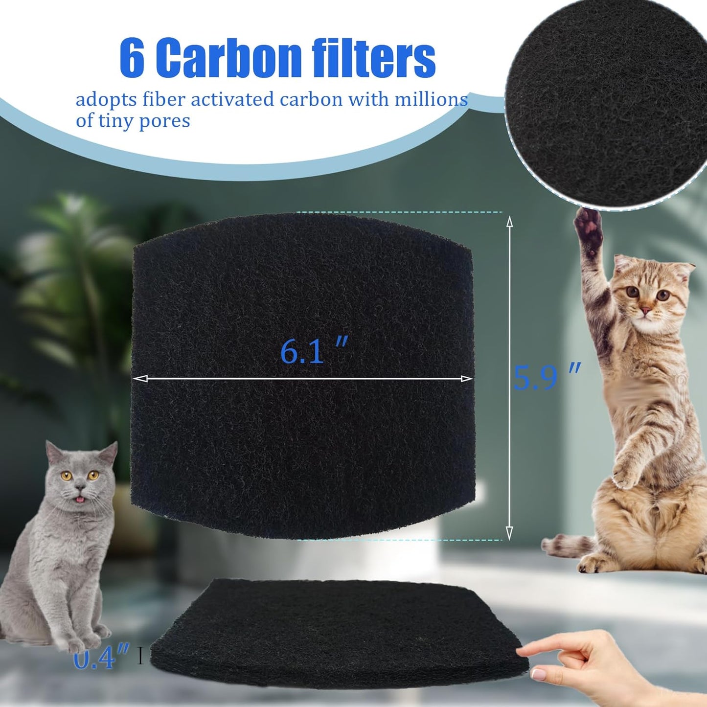 Carbon Filters Compatible with Petmate Booda Clean Step Cat Litter Box - Thickened and Durable Activated V1259-DP01-F-24