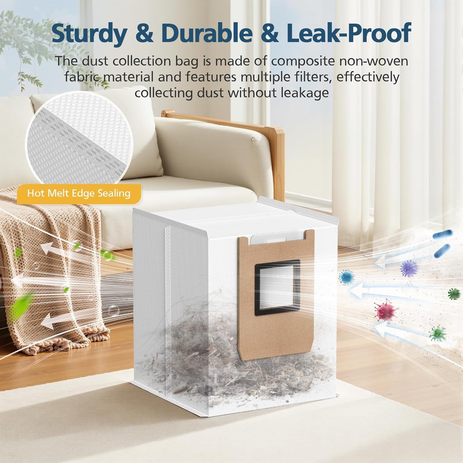 E25 / E28 Dust Bag, 20 Pcs Vacuum Bags or Euy E25, E28, E20, C28 Robot Vacuum, 3L Large Capacity Replacement V1259-DP01-F-243