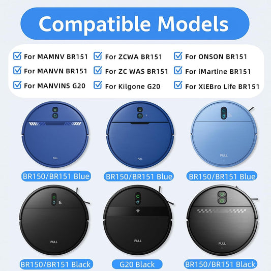 BR151 Robot Vacuum Replacement Parts, Compatible with MAMNV BR151,ZCWA BR151,XIEBro BR151,iMartine V1259-DP01-F-251
