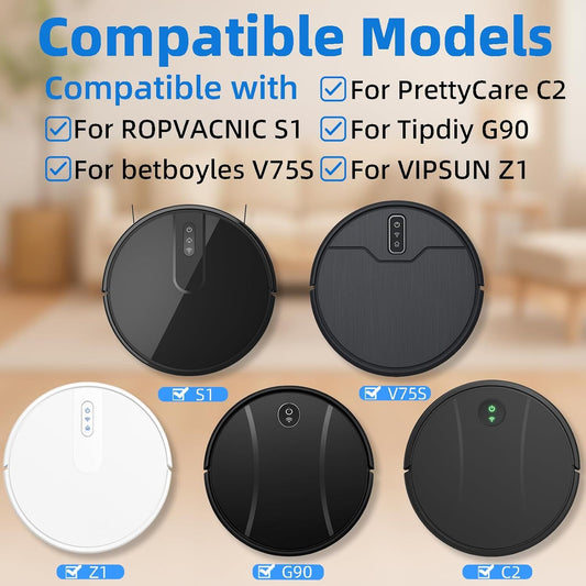 Accessories Kit or ROPVACNIC S1, or Tipdiy G90, or betboyles V75S, or VIPSUN Z1, or PrettyCare C2 Robot V1259-DP01-F-256