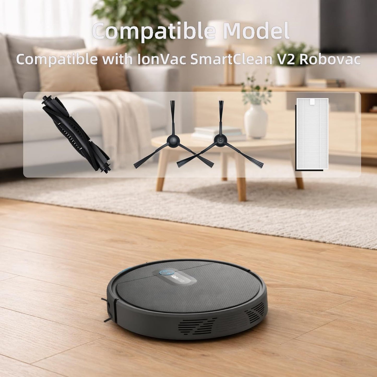SmartClean V2 Replacement Parts Kit, Compatible with Ionvac SmartClean V2 Robovac Robot Vacuum Accessories, 2 V1259-DP01-F-262