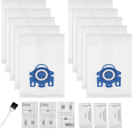 10 Packs 3D Airclean Bags Replacement or Miele GN Vacuum Cleaner Bags it or Miele Classic C2 C3 S2 S5 S8 S400 V1259-DP01-F-309