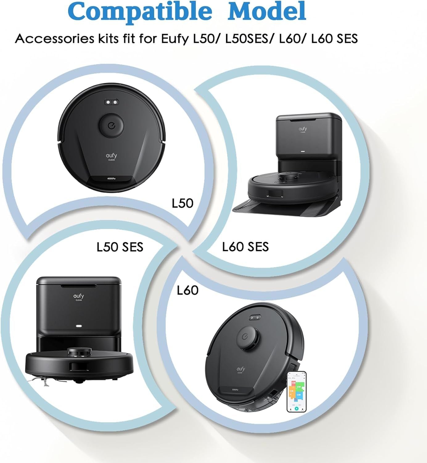 Replacement Parts or euy L60 & L50 Series Robotic Vacuum Cleaner - Quality Accessories or Better Cleaning V1259-DP01-F-332