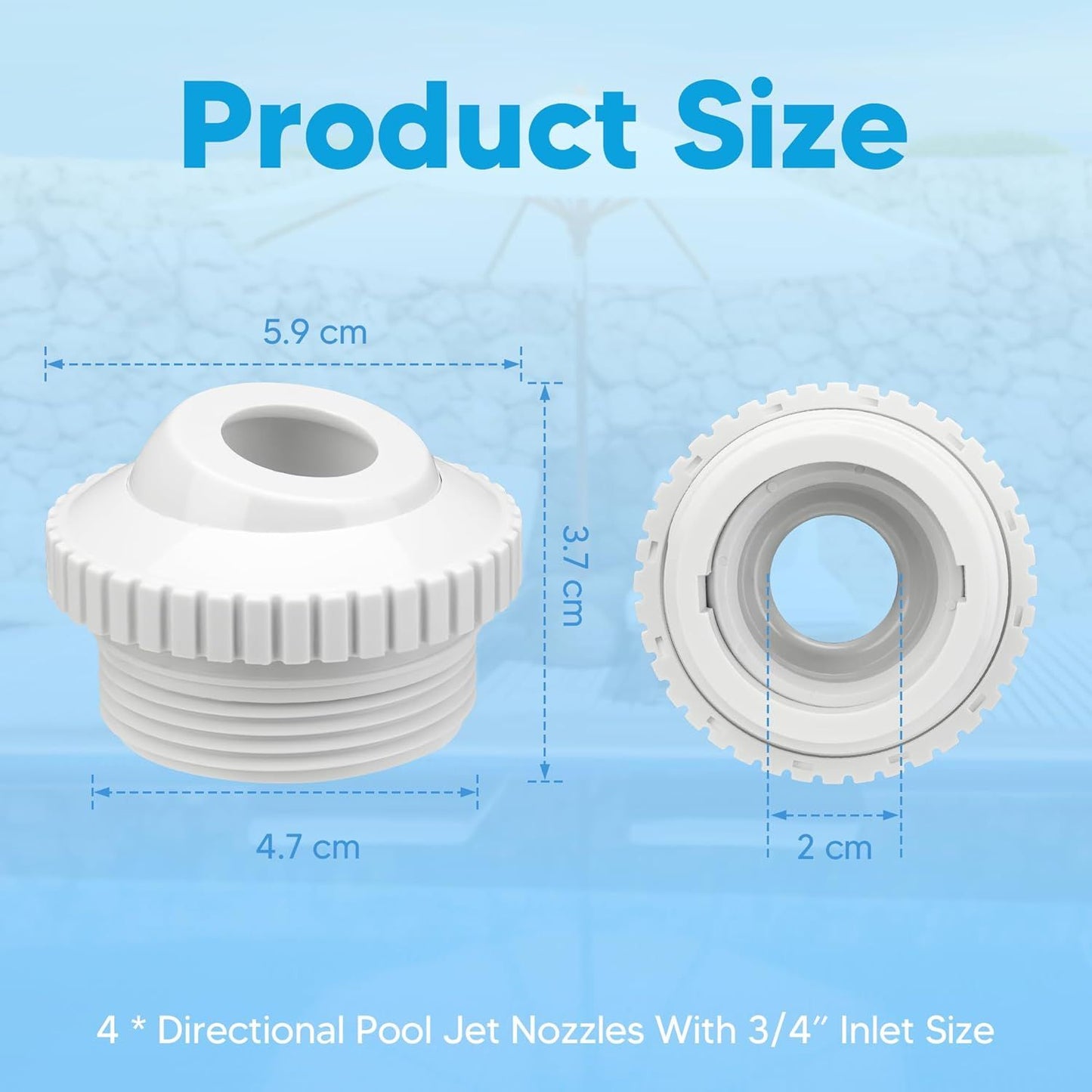 Pool Jet Nozzles 3/4" SP1419D low Inlet itting Opening Water Directional Pool Return ittings, 6 Pack V1259-DP01-F-348