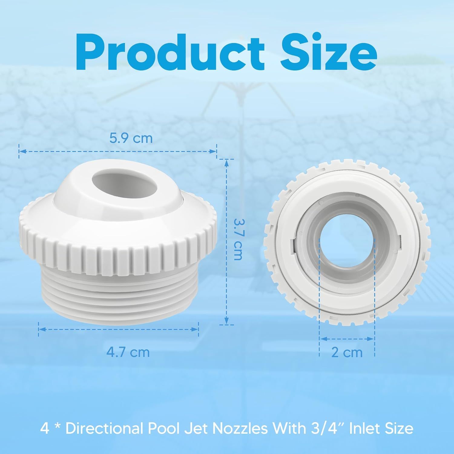 Pool Jet Nozzles 3/4" SP1419D low Inlet itting Opening Water Directional Pool Return ittings, 6 Pack V1259-DP01-F-348