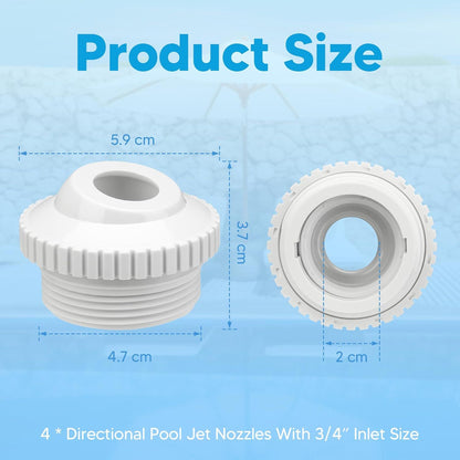 Pool Jet Nozzles 3/4" SP1419D low Inlet itting Opening Water Directional Pool Return ittings, 6 Pack V1259-DP01-F-348