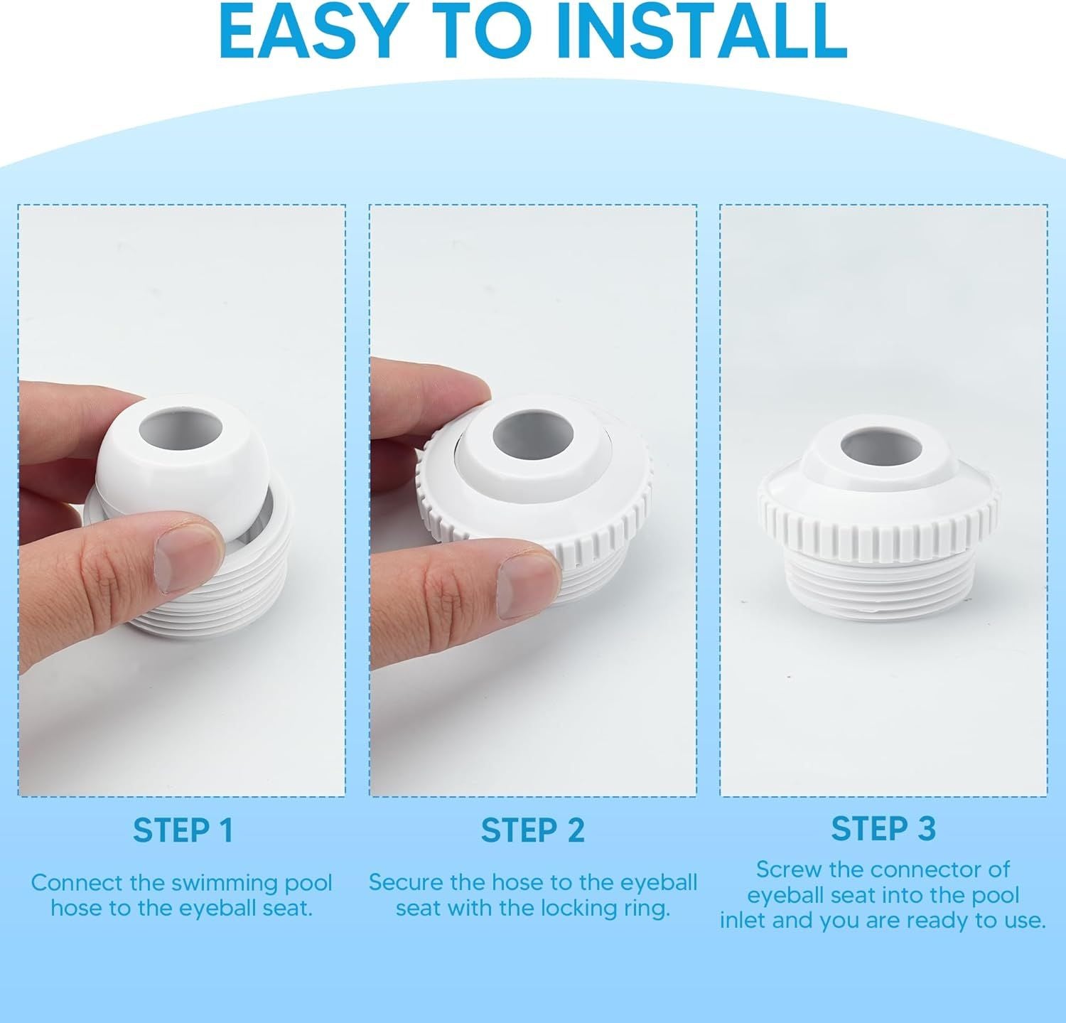 Pool Jet Nozzles 3/4" SP1419D low Inlet itting Opening Water Directional Pool Return ittings, 6 Pack V1259-DP01-F-348
