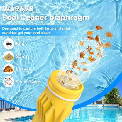 W69698 Pool Cleaner Diaphragm with W81600 Rataining Ring Long-Lie Replacement or Zodiac Baracuda G3 G4 (4 V1259-DP01-F-351