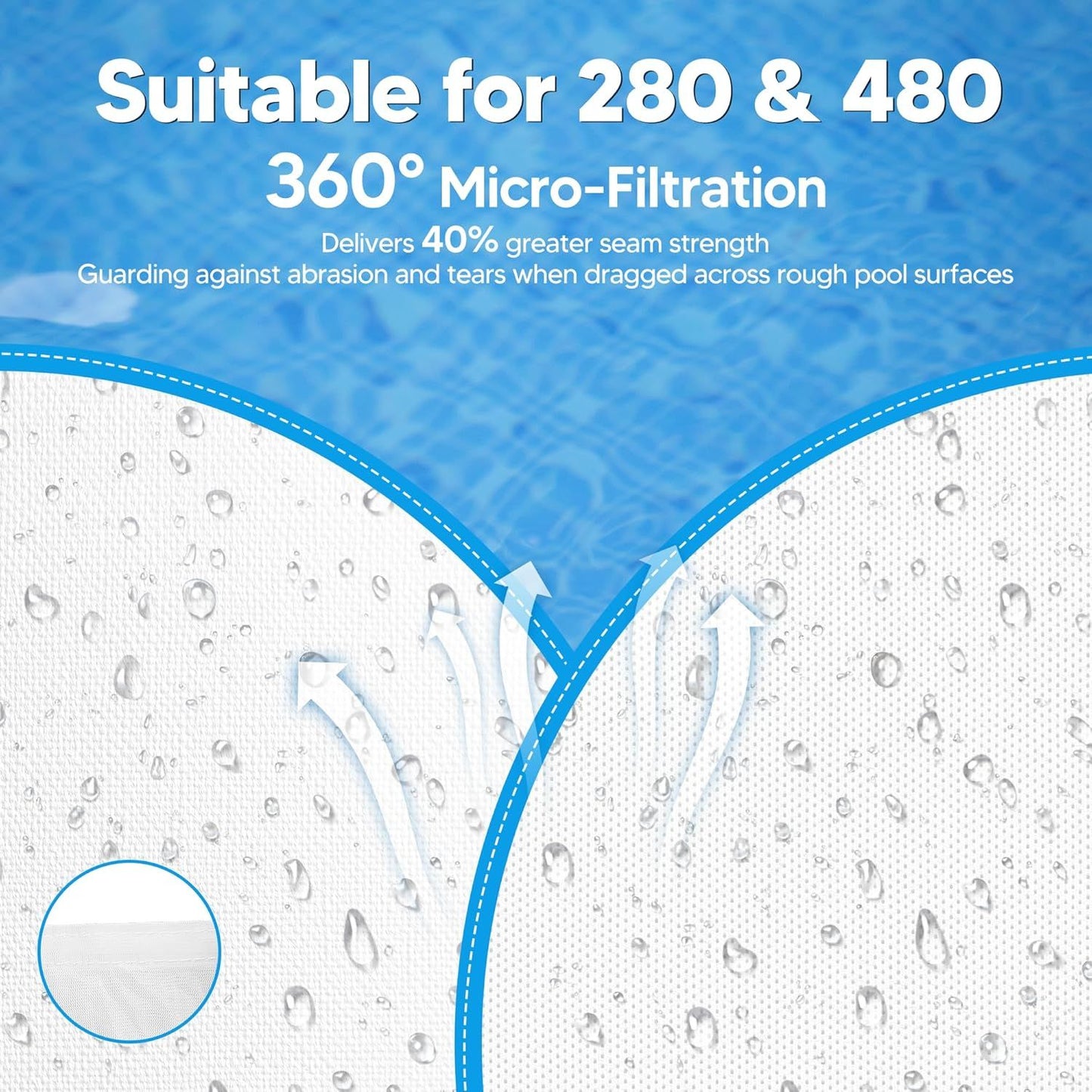 Pool Spa Bags ilter Bag Replacement or Polaris 280, 480 Pool Cleaner Bags K13 K16, 2 Pack V1259-DP01-F-353
