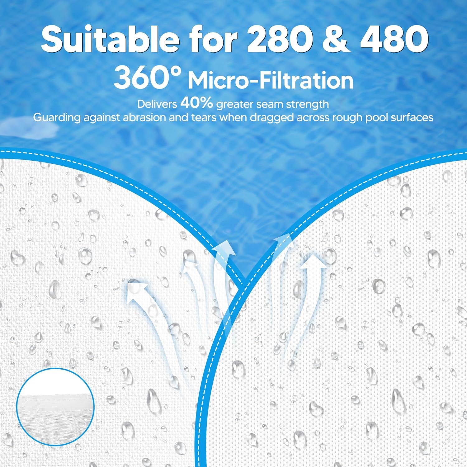 Pool Spa Bags ilter Bag Replacement or Polaris 280, 480 Pool Cleaner Bags K13 K16, 2 Pack V1259-DP01-F-353