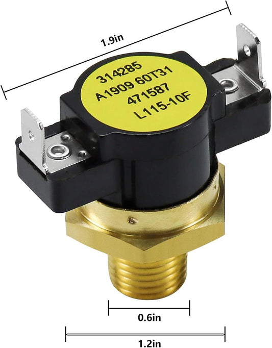 471587 115-degree ahrenheit Hi-Limit Thermostat Replacement or Pentair MiniMax Pool and Spa Heater NT STD 200 V1259-DP01-F-356