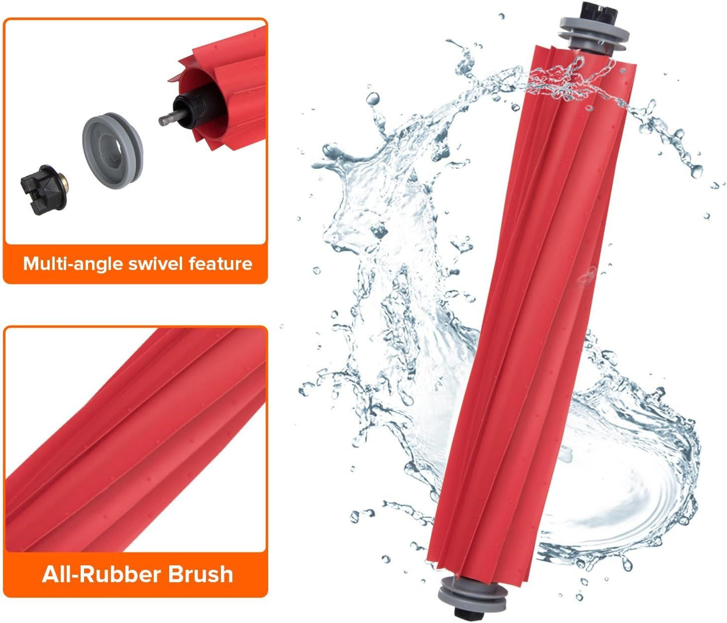 Rubber Main Brush Replacement Q Revo Series, S7 Max Ultra, QV 35A, Q7 Series Robot Vacuum V1259-DP01-F-358