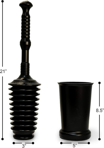 Master Plunger MP500-3TB Heavy Duty Bathroom Toilet Plunger Kit with Tall Bucket. Equipped with Air Release V1259-DP01-F-36