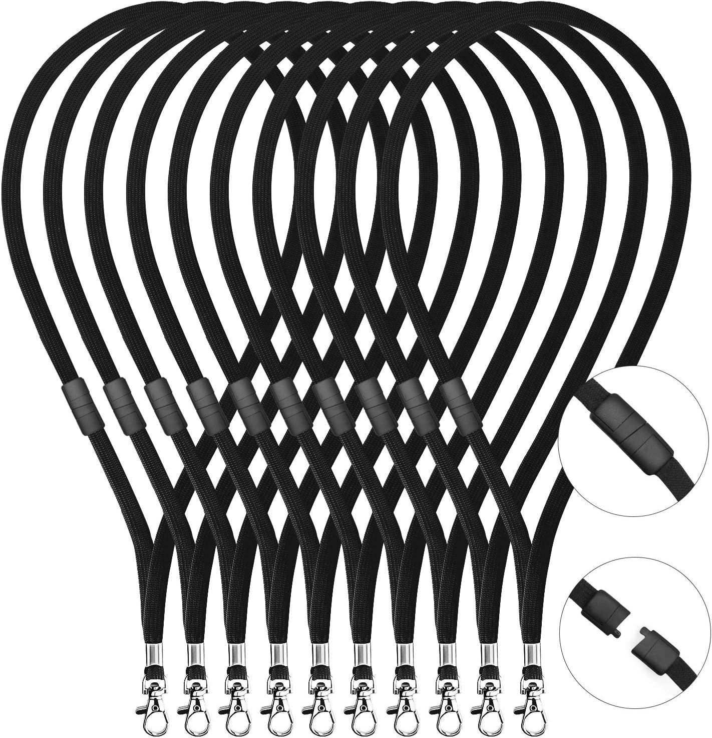Breakaway Neck Lanyards Key Chain - Black Badge Lanyards or ID Badge Holders, Comortable Neck Straps V1259-DP01-F-377
