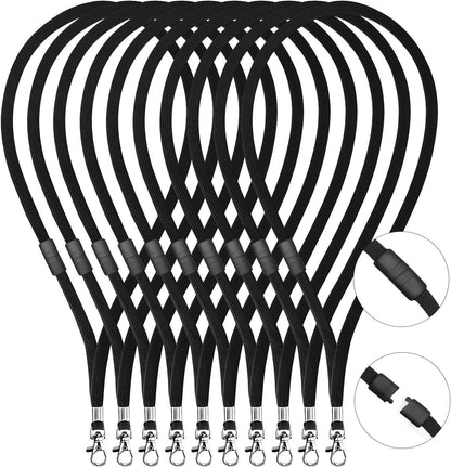 Breakaway Neck Lanyards Key Chain - Black Badge Lanyards or ID Badge Holders, Comortable Neck Straps V1259-DP01-F-377