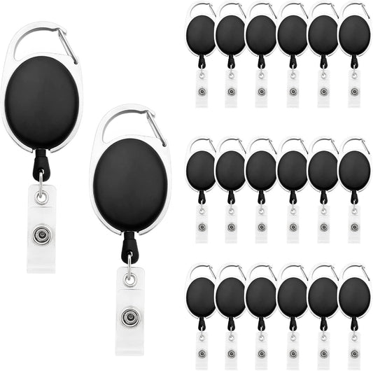 20Pcs Retractable ID Badge Holders ID Badge Reels with Clip Retractable Badge Holders or Oice Worker Doctor V1259-DP01-F-379